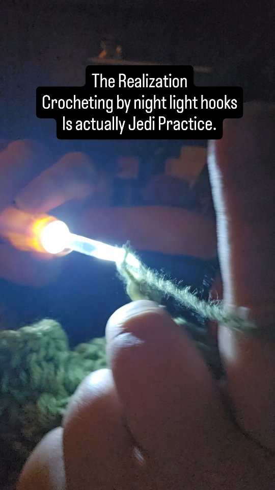 All light up crochet hooks are baby lightsabers!
#hookercrochet 
#yarn #yarnjedi